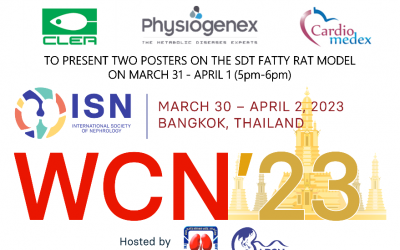 Physiogenex and Cardiomedex to present the SDT fatty rat model at ISN-World Congress of Nephrology in Bangkok, Thailand, March 30-April 2, 2023